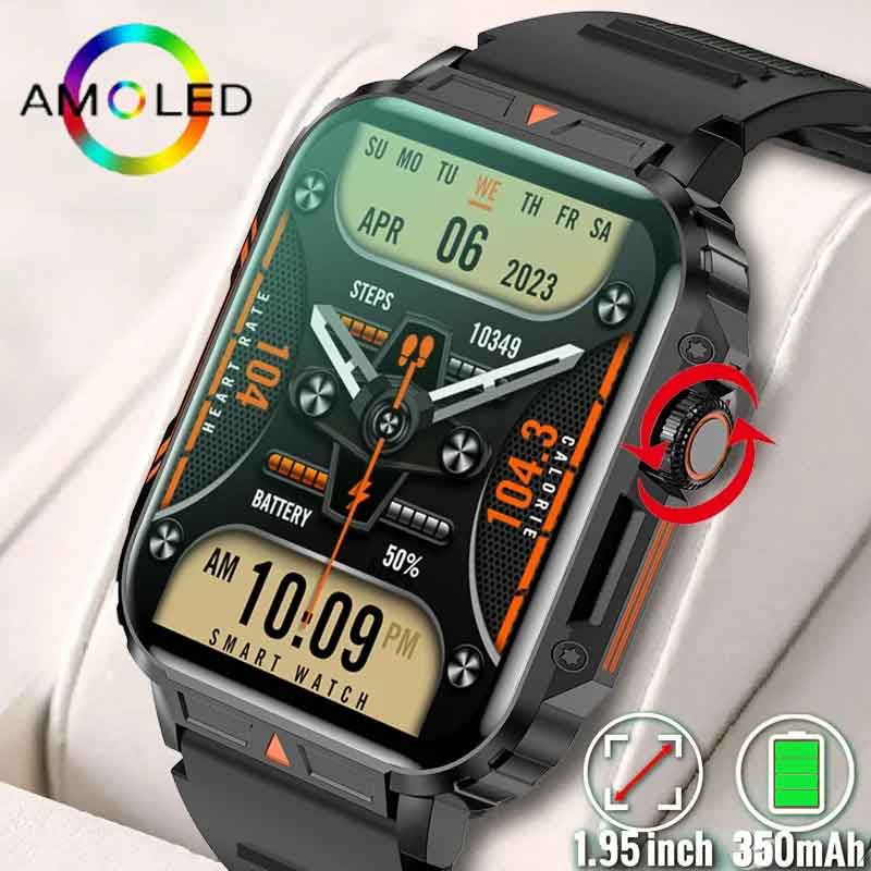 Smartwatch Faces - ساعة ذكية عسكرية خارجية للرجال ،