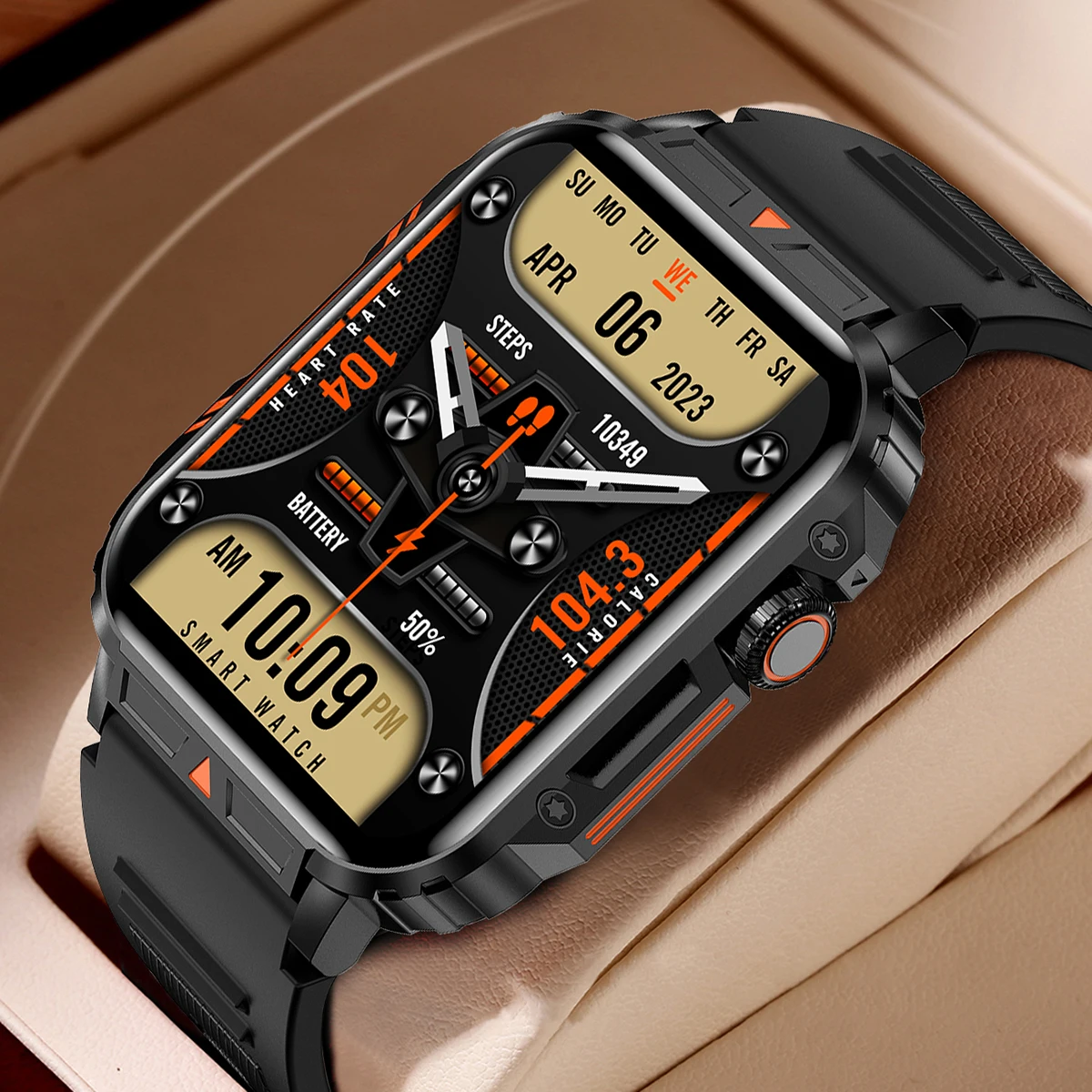 Smartwatch Face - ساعة ذكية عسكرية فاخرة 2026 للرجال،