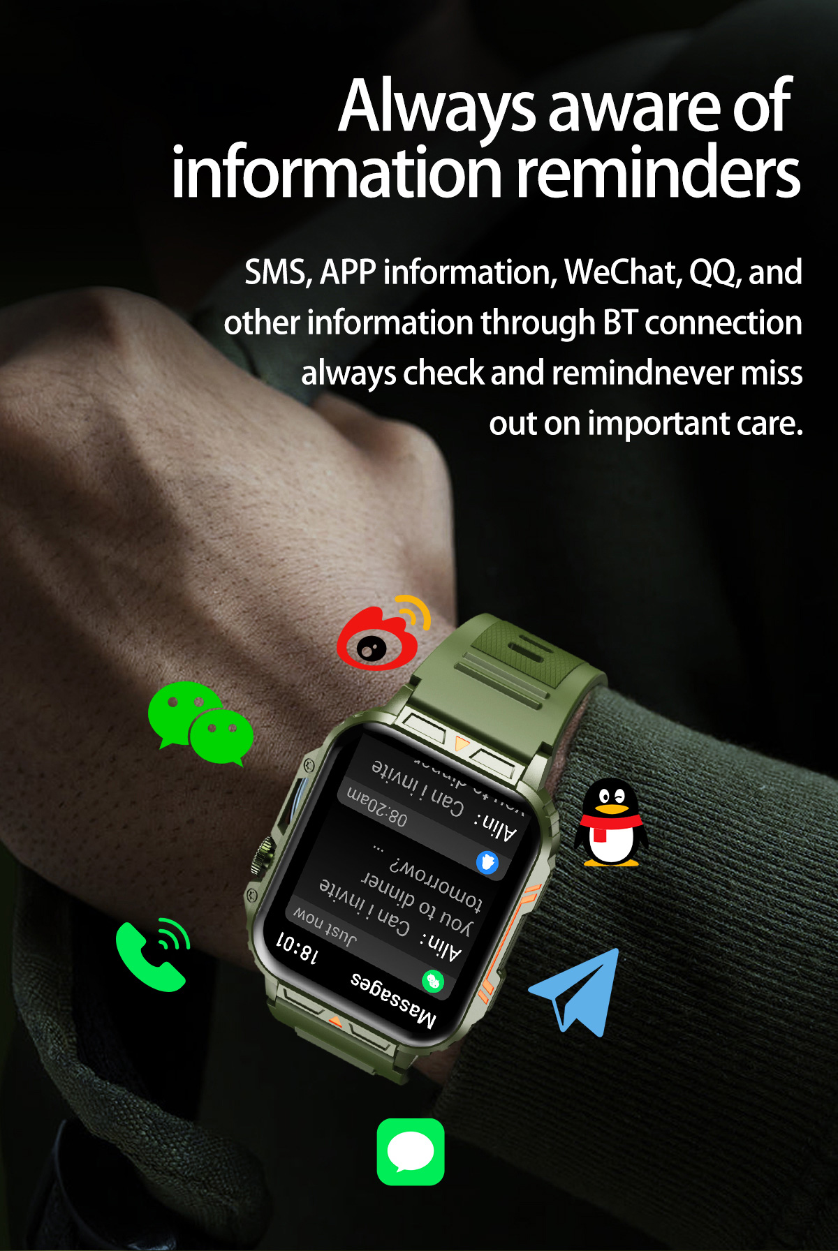 ساعة ذكية عسكرية خارجية للرجال - مراجعة Smartwatch Faces وسعره