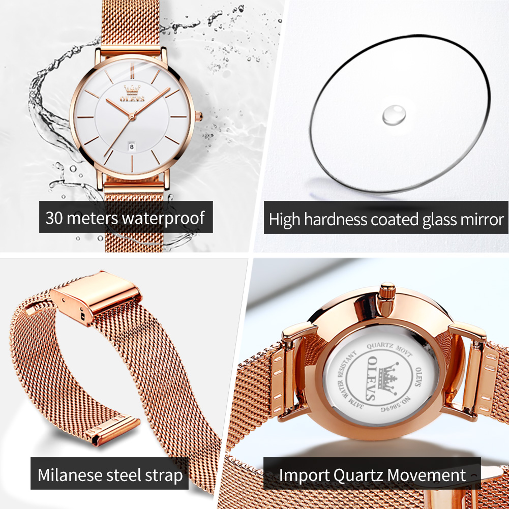 OLEVS ساعة نسائية 5869 أنيقة م - مراجعة Accessories With Watch وسعره