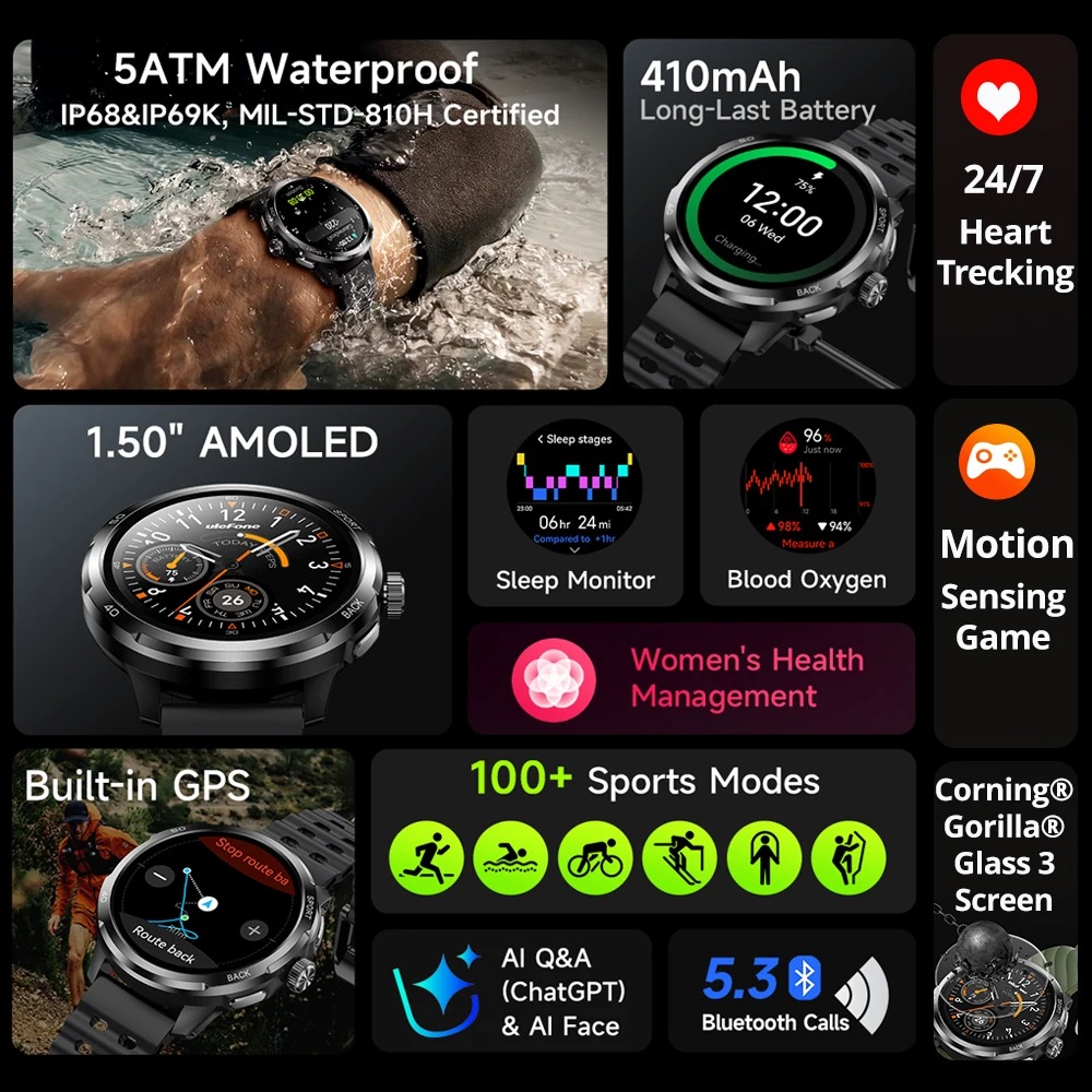 ساعة ذكية Ulefone Armor Pro بش - مراجعة Smartwatch X وسعره