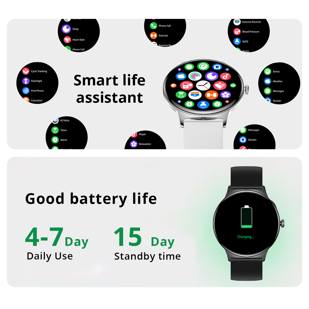 COLMI V89 ساعة ذكية للنساء 1.4 - مراجعة Smartwatch Faces وسعره