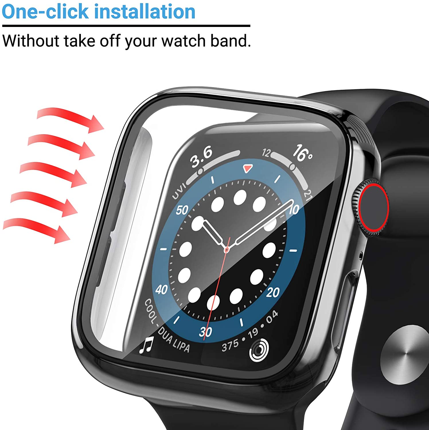 زجاج + غطاء لساعة أبل 44 مللي  - مراجعة Watch Case Bumper وسعره
