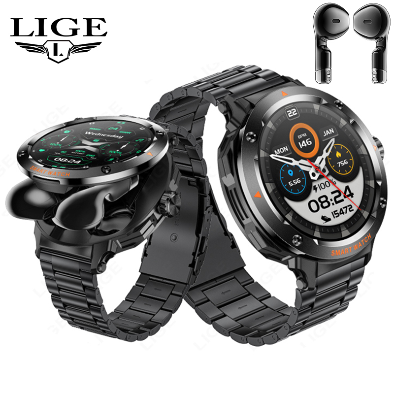 جديد الرجال 2 في 1 سماعة ساعة  - مراجعة Smartwatch Headset وسعره