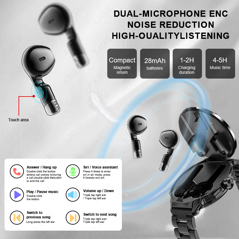 جديد الرجال 2 في 1 سماعة ساعة  - مراجعة Smartwatch Headset وسعره