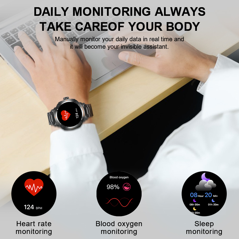 جديد الرجال 2 في 1 سماعة ساعة  - مراجعة Smartwatch Headset وسعره