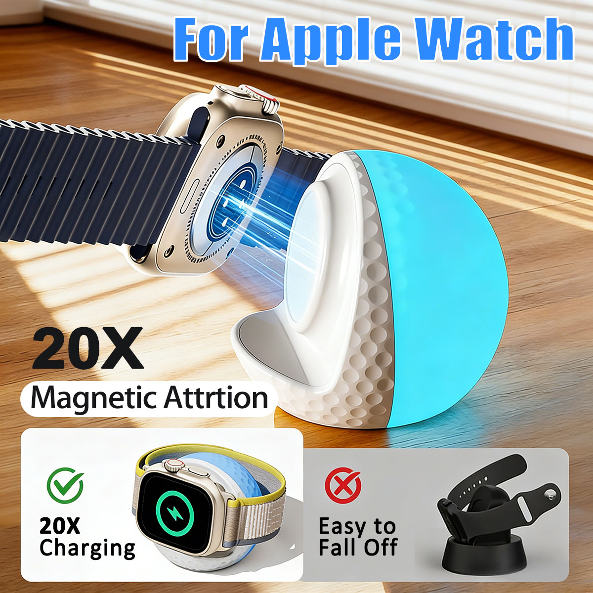 حامل شحن لاسلكي محمول بإضاءة R - مراجعة Watch Charging Dock وسعره