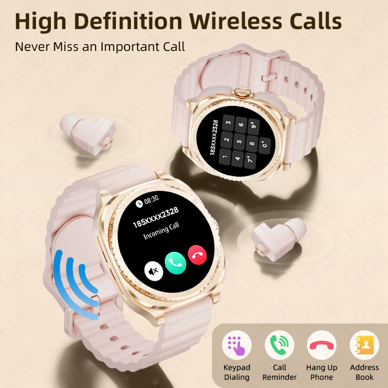 ساعة ذكية LIGE 2 في 1 مع سماعا - مراجعة Smartwatch Headset وسعره