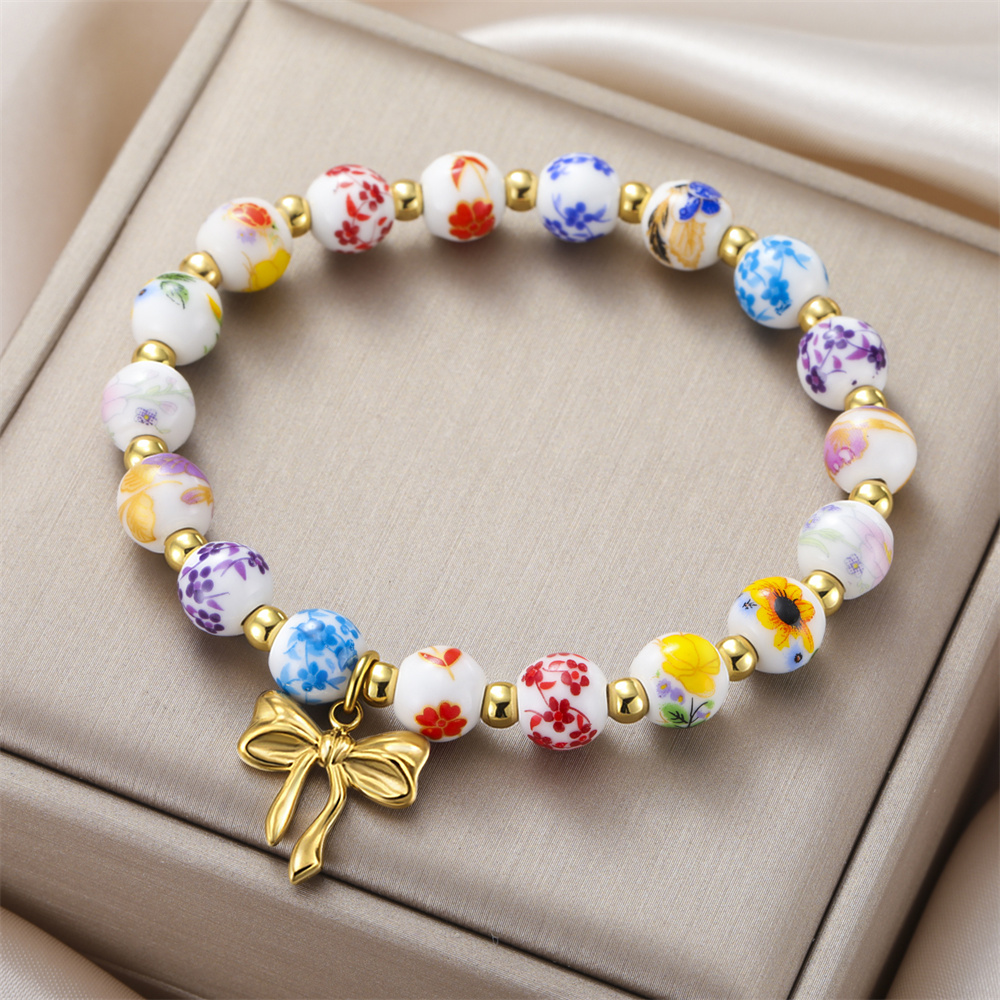 أساور خرز سيراميك ملونة للنساء - مراجعة Ceramic Link Bracelet وسعره