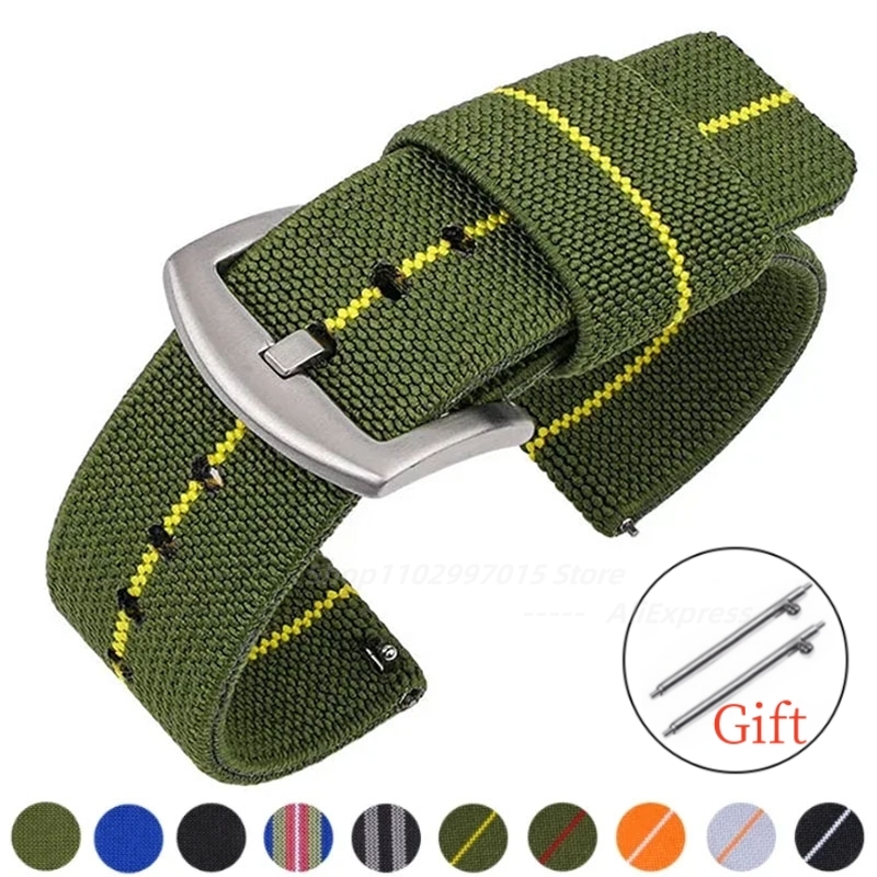 النايلون حزام (استيك) ساعة 18  - مراجعة Nylon Nato Strap وسعره