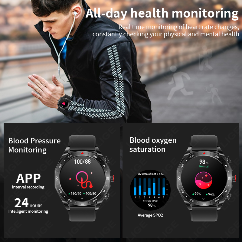 LIGE-ساعة ذكية مقاومة للماء مع - مراجعة Smartwatch Headset وسعره